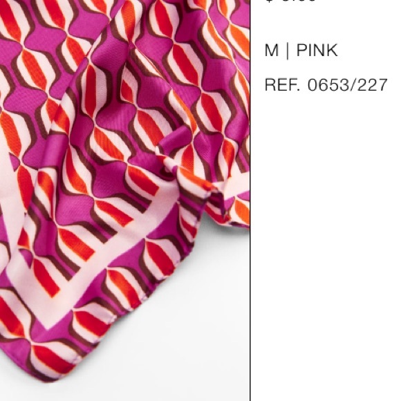 NWOT ZARA SATIN EFFECT SCARF HANKERCHIEF - Picture 2 of 3